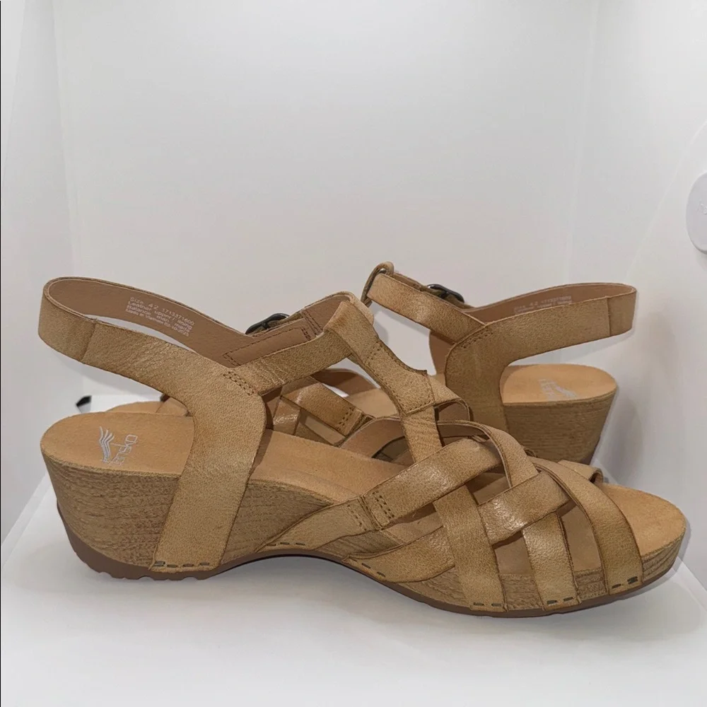 Dansko Tinley Gladiator Wedge Sandals Tan Leather Women’s EU 42 US 11.5-12